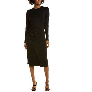 VINCE  Gathered Midi Sheath Dress, SMALL